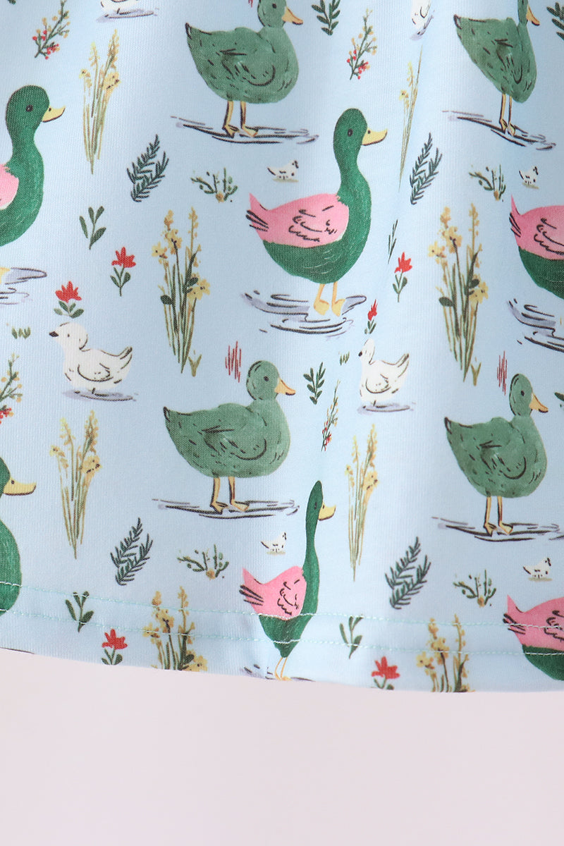 Green mallard ruffle  pants set