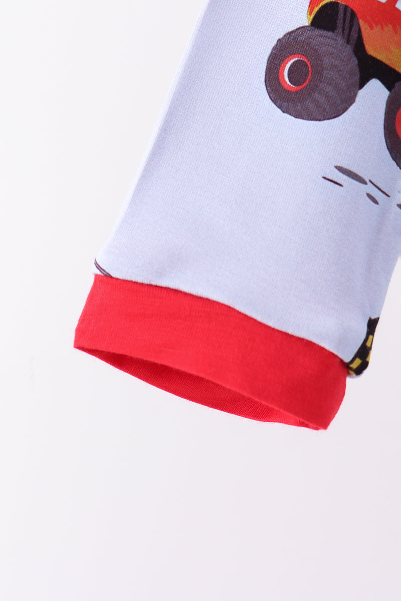 Blue Racing Car Bamboo Pajama Set