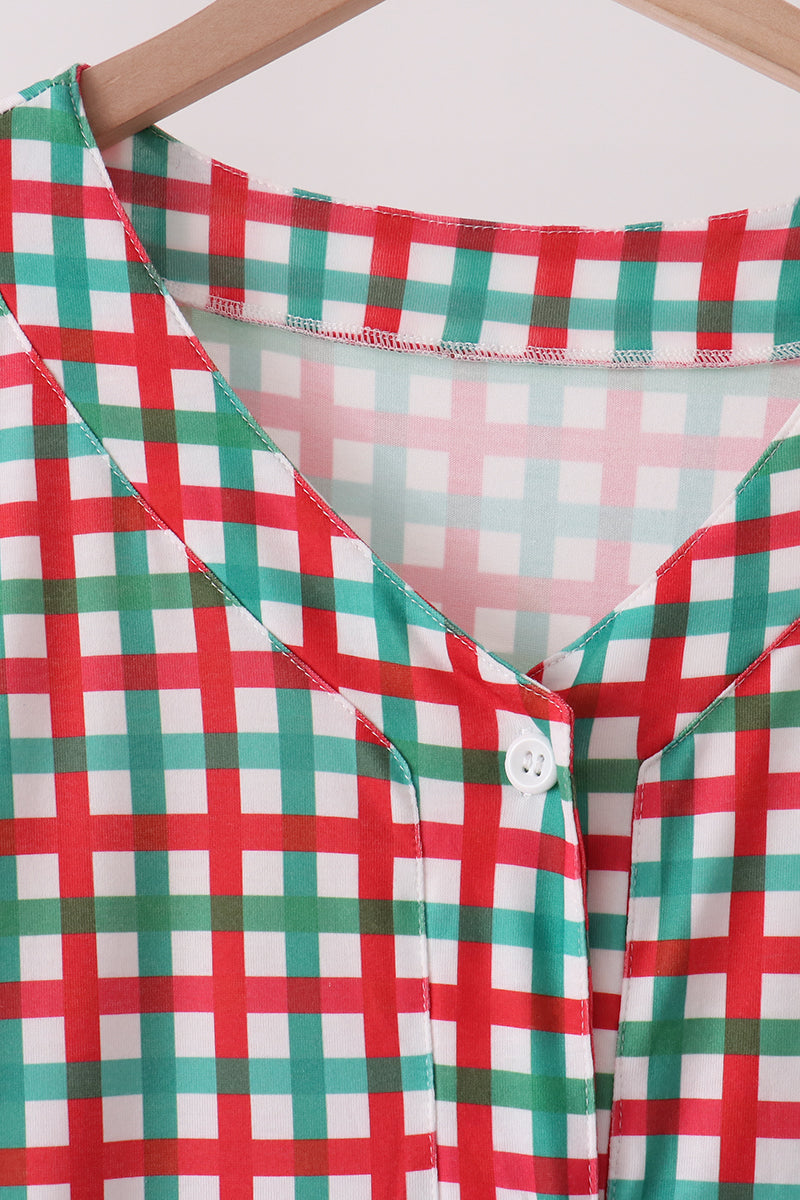 Red Bow Gingham Mom Dress
