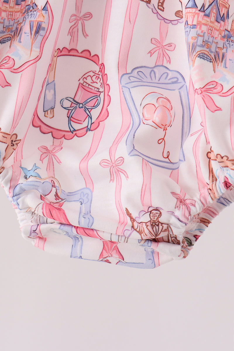 Pink Character Bow Embroidery Bubble