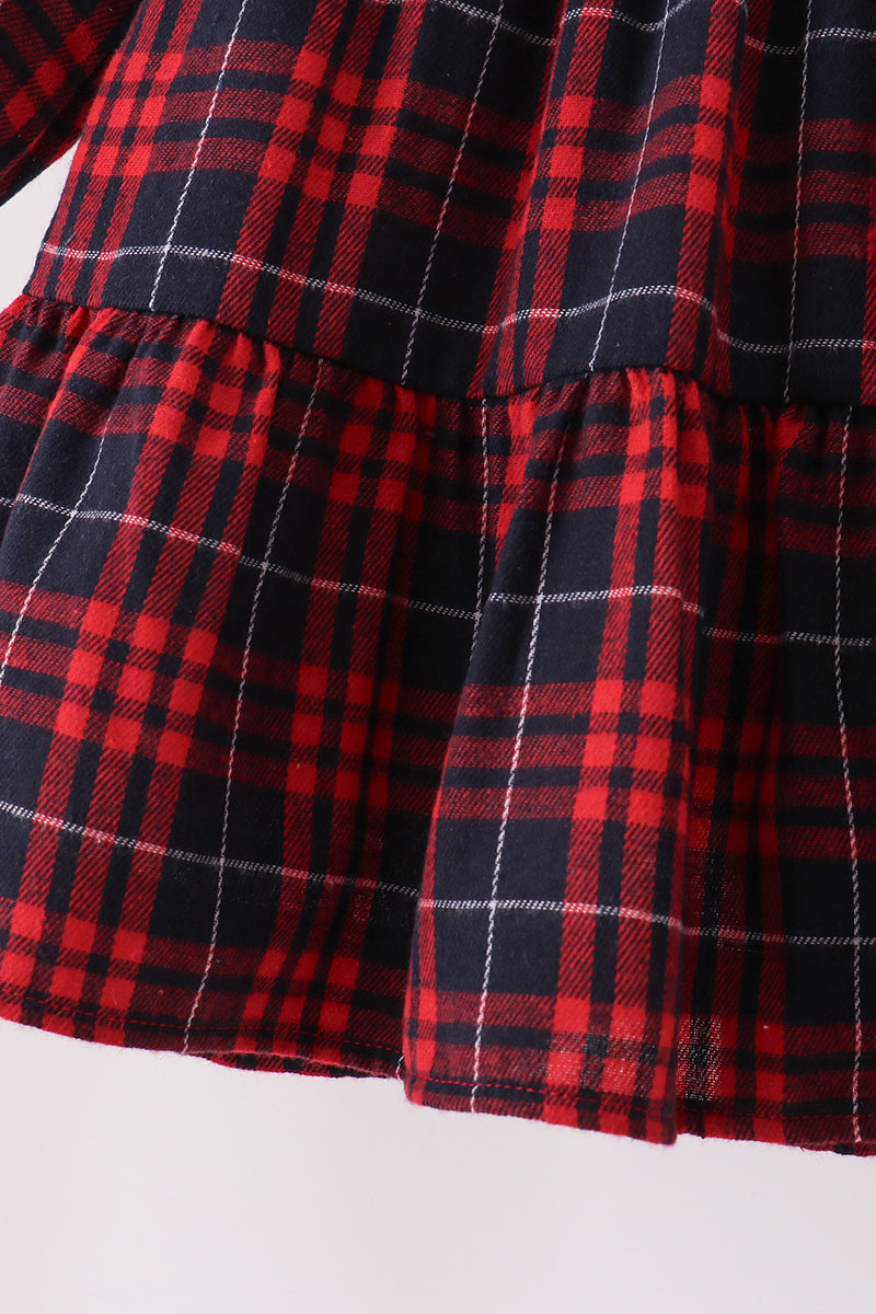 Red plaid dress