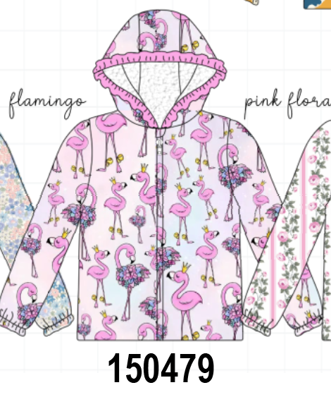 Pink Flamingo Ruffle Raincoat